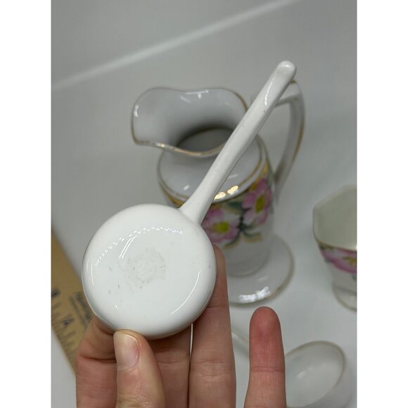 VTG Noritake Azalea 4-Set Berry Set Creamer & Ladles Footed Cups 4"-5.5", Japan - Picture 9 of 10